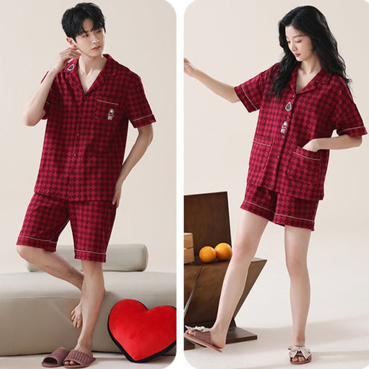 Matching Shorts Pajamas Set for Couples - 100% Cotton