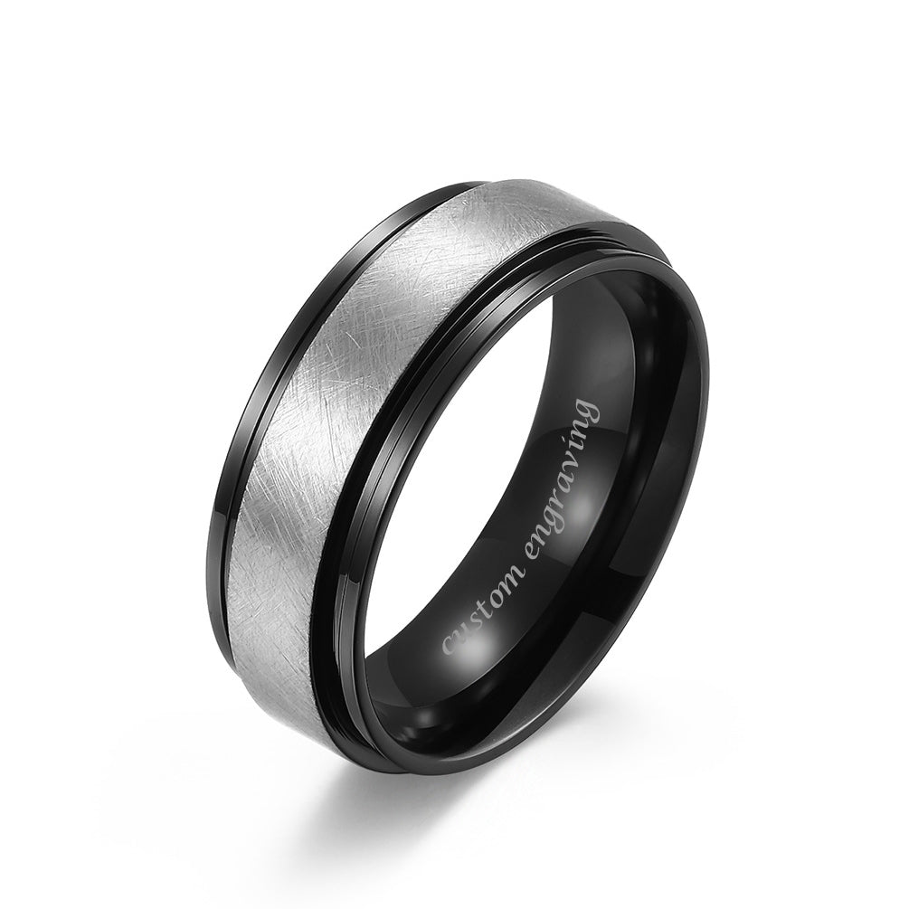 Custom Brushed fidget Spinner Mens Ring