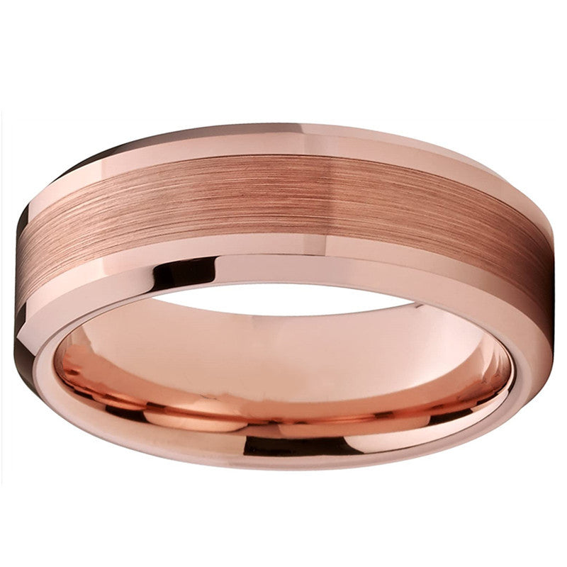 Engraved Brushed Comfort Fit Mens Wedding Band