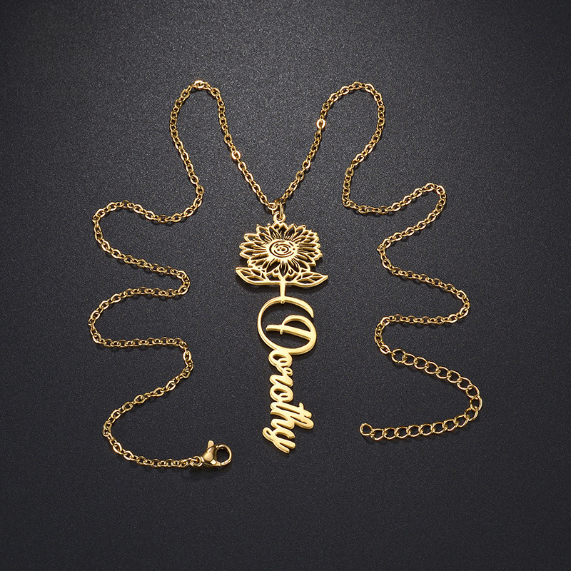 Gullei™ Sunflower Personal Name Necklace