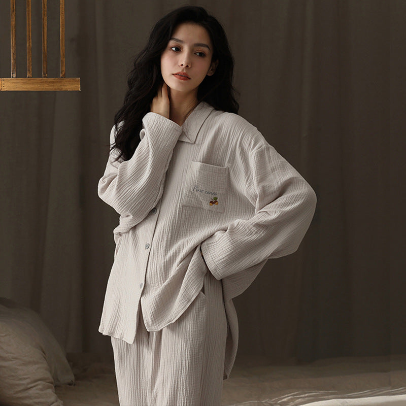 Matching Button-Front Couples Pajamas Set - A-Grade Cotton