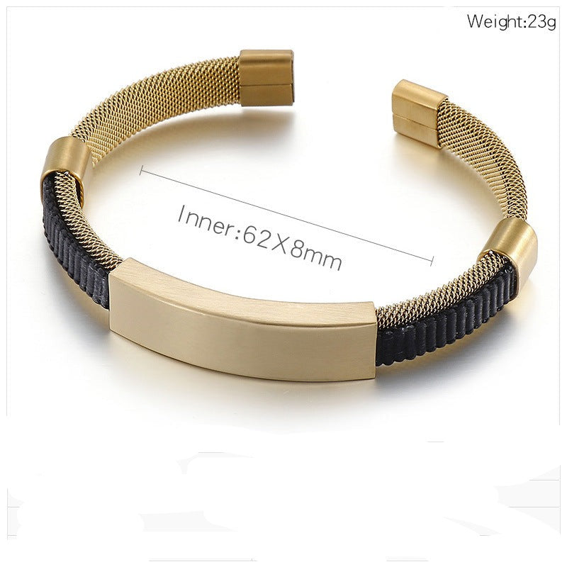 Custom Adjustable Size Mens Bangle Bracelet