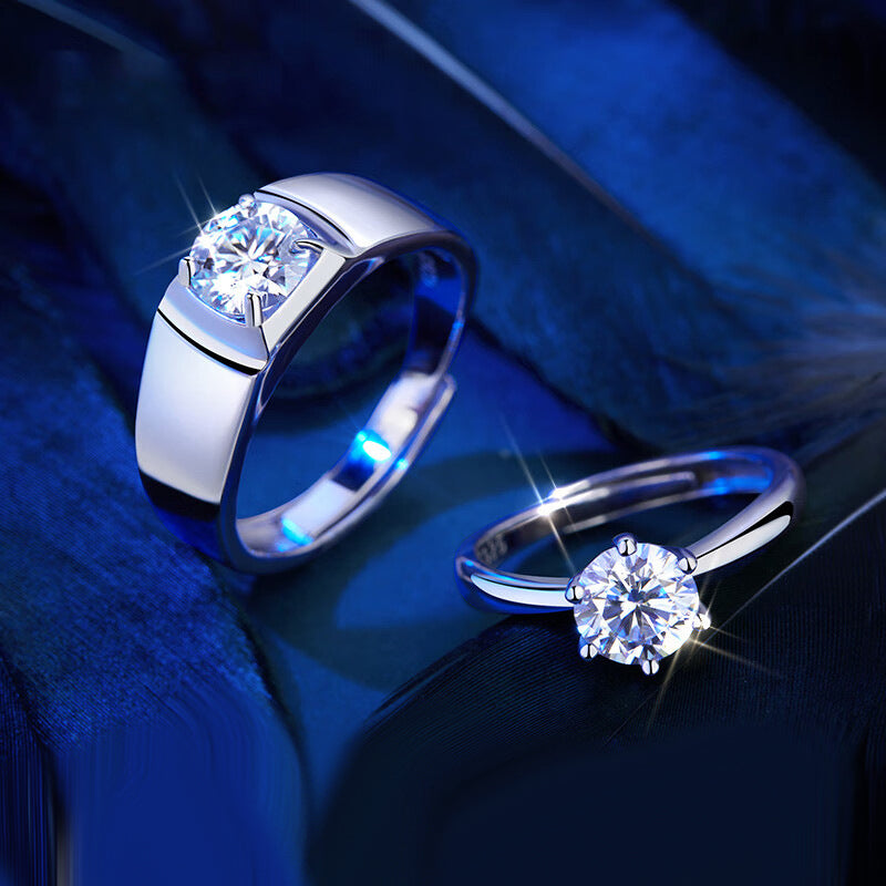 1 Carat Moissanite Diamond Rings for Men and Women