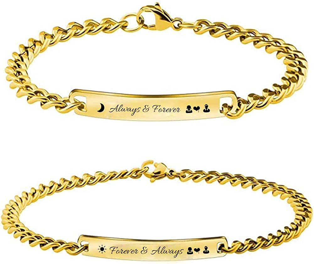 Personalized Matching Relationship Bracelets for Couples