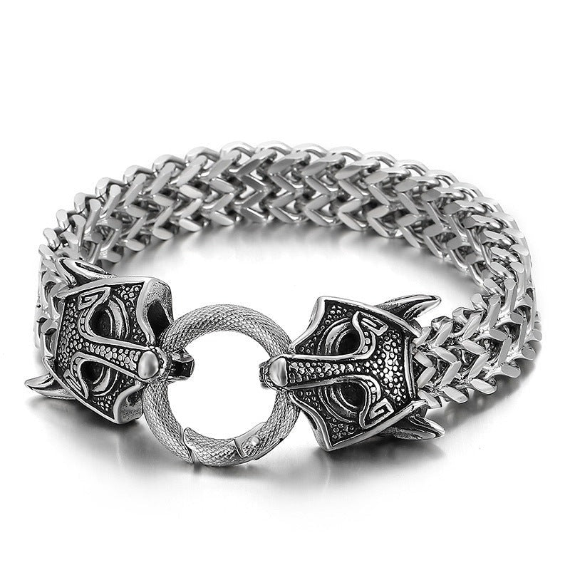 Retro Vintage Style Mens Bracelet 22.5cm Steel