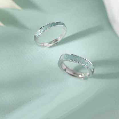 Engraved Rings Matching Set - 18K White Gold Plated