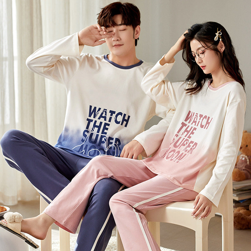 Moonlit Dreams: Gradient Matching Couple Pajamas