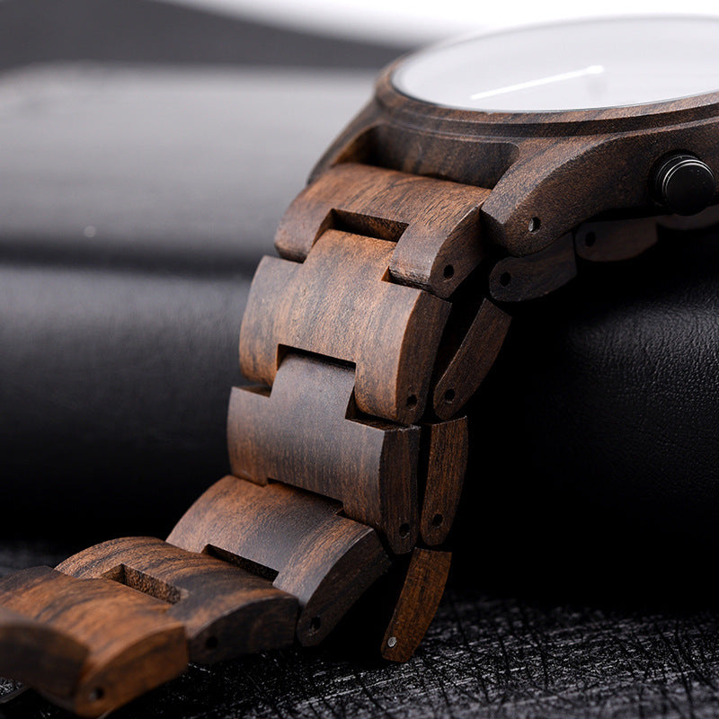 Matching Simple Wood Couple Watch Set with Custom Names