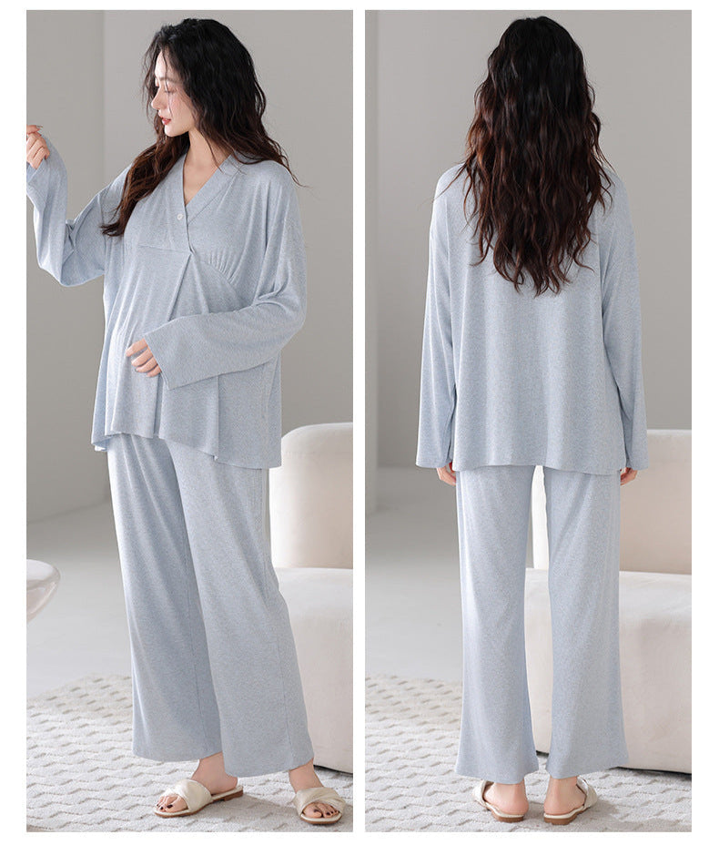 Soft Maternity Nursing Pajamas Set