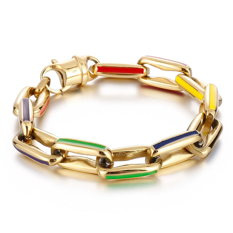 Custom Chunky Link Chain Mens Bracelet 22cm