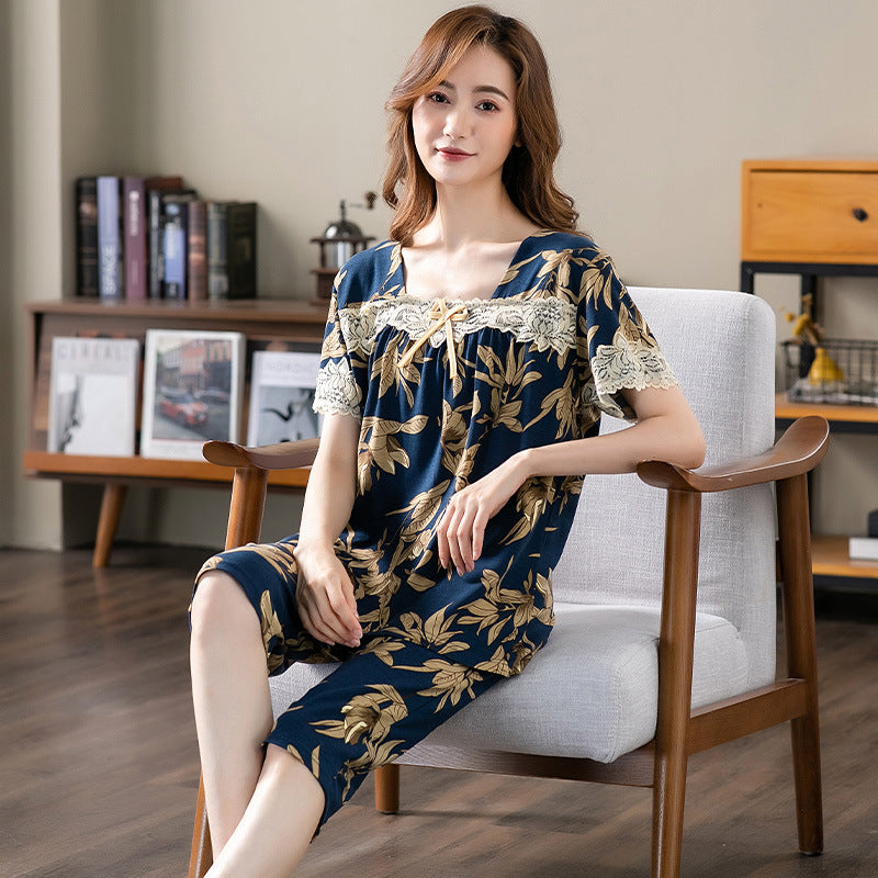 Floral Pajamas with Padded Bra 100% Polyester