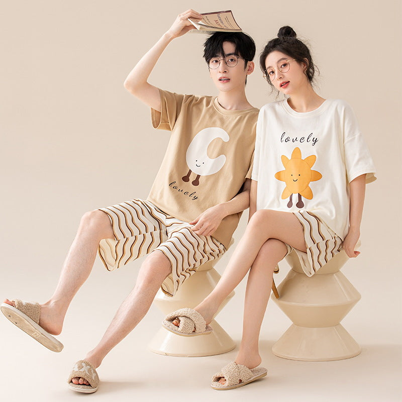 Matching Summer Pajamas for Men and Women 100% Cotton