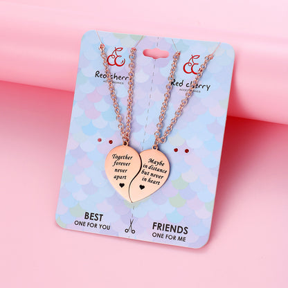 Engraved Together Forever Necklaces Set for Couples