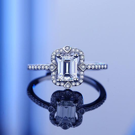 2 Carats Princess Cut Moissanite Diamond Women Ring