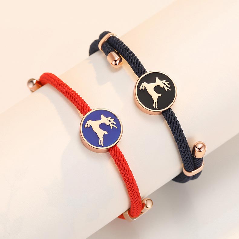 Matching Deer Charm Friendship Bracelets Set