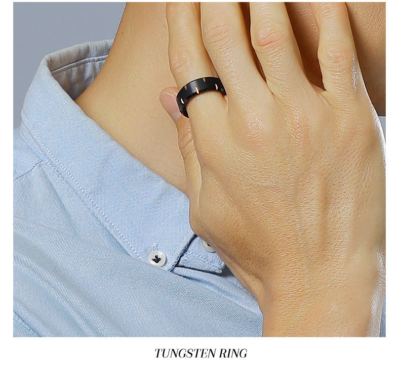 Custom Hip-Hop Fashion Mens Promise Ring Tungsten 8mm