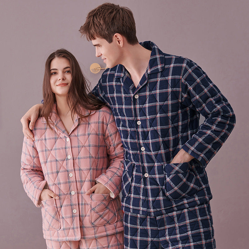 Matching Thick Flannel Winter Nightdress for Couples