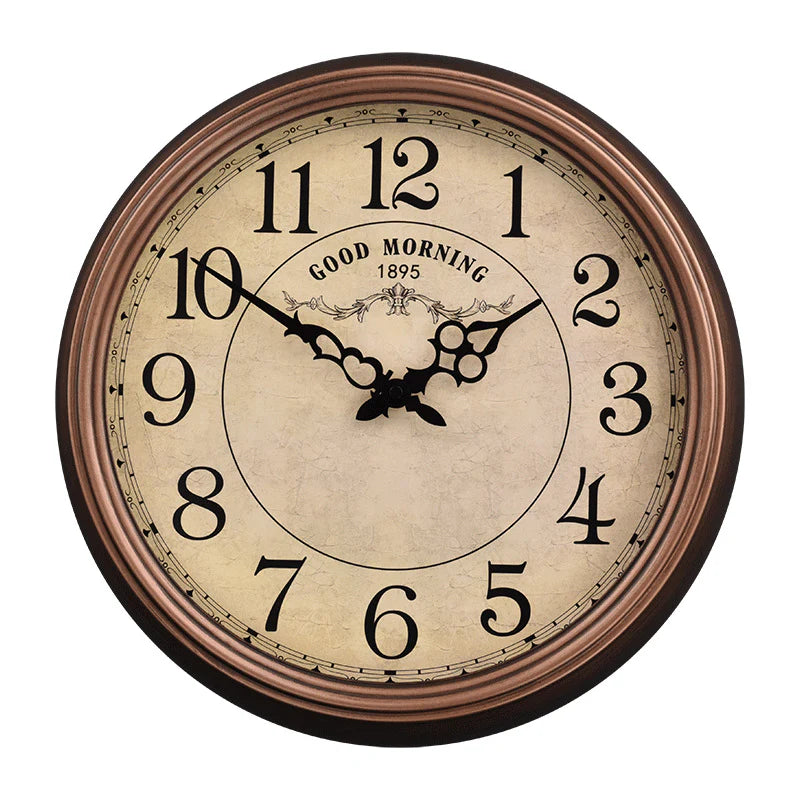 Rustic Tapestry of Time – Antique-Style Nordic Silent Wall Clock (13")