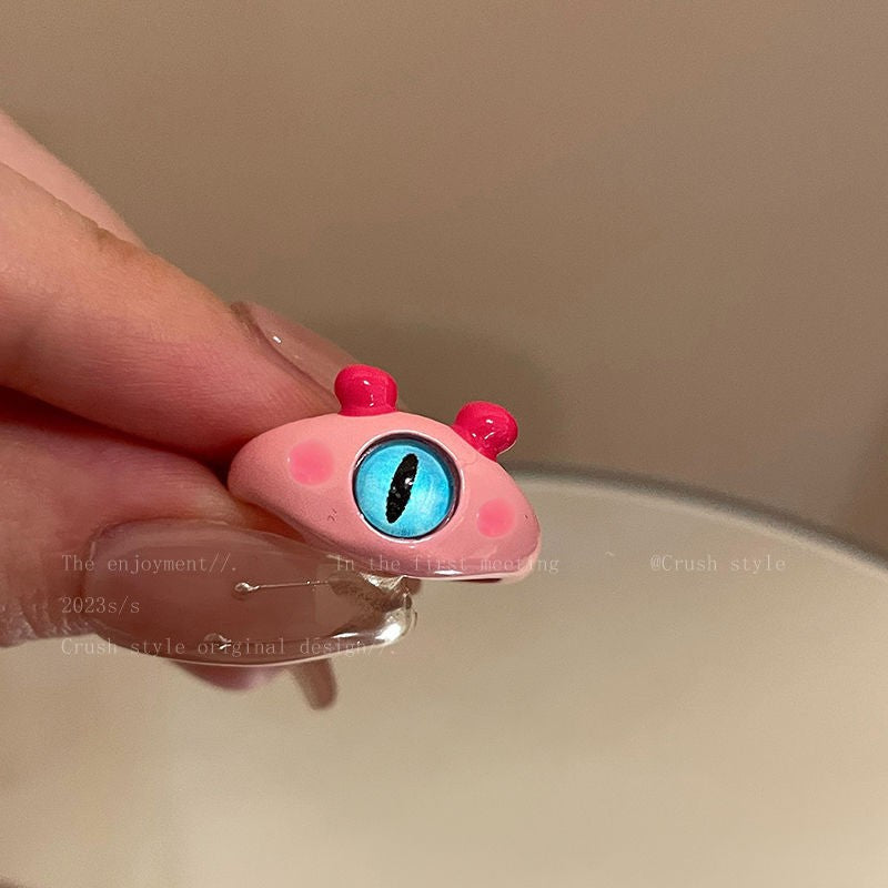 Funny Cartoon Monster Kitten Ring Gift for Girls