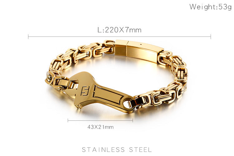 Name Engraved Mens Bracelet Gift for Mechanic 22cm