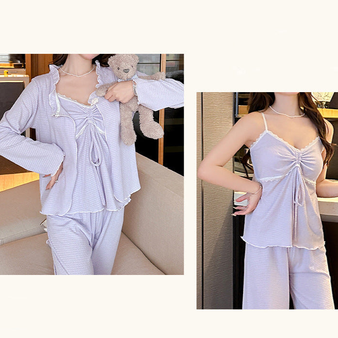 3-Piece Pajamas Set with Padded Bra 100% Polyester