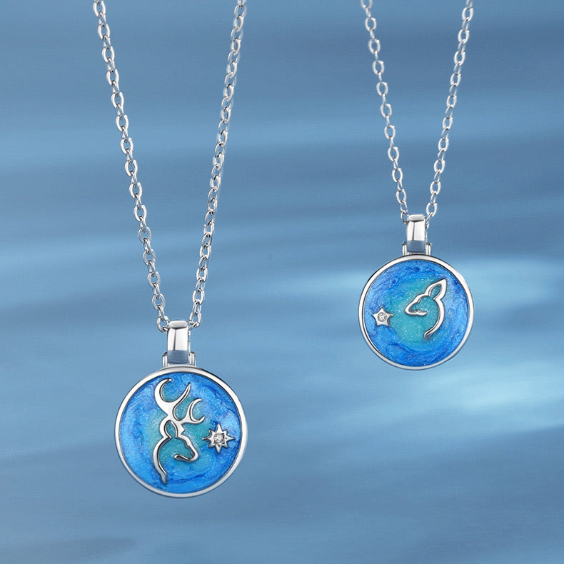 Matching Enamel Disc Bff Necklaces Set