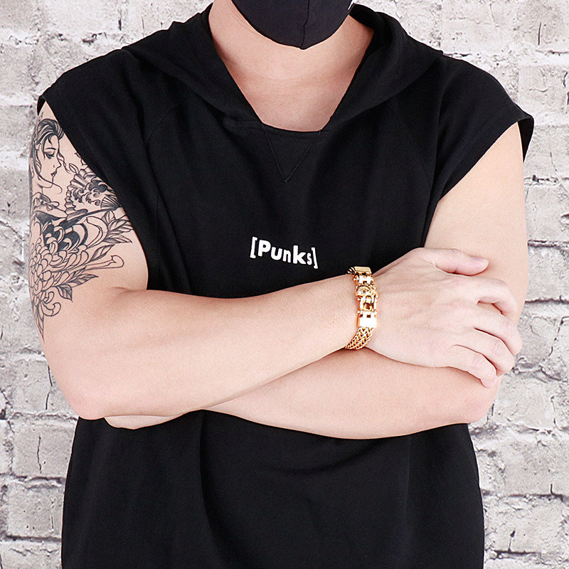Custom Skull Hiphop Mens Fashion Bracelet 22cm