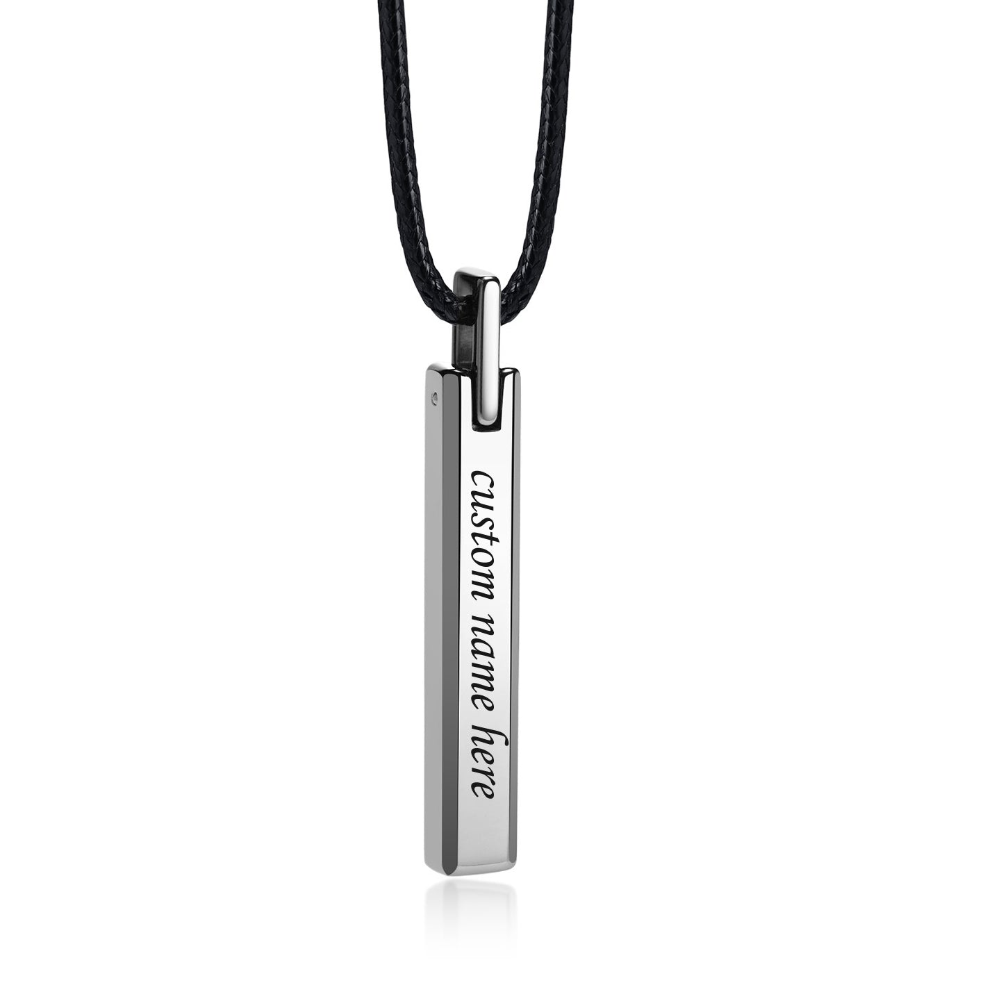 Custom Engraved Vertical Bar Necklace for Men