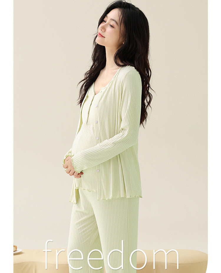Gullei™ 3-Piece Maternity Padded Bra Pajamas 100% Cotton