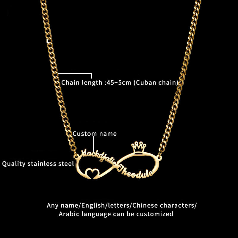 Infinity Sign Personalized Couples Name Necklace