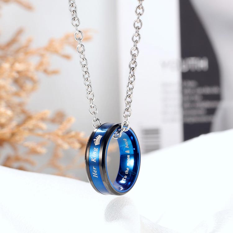 Her King His Queen Necklaces Set for 2