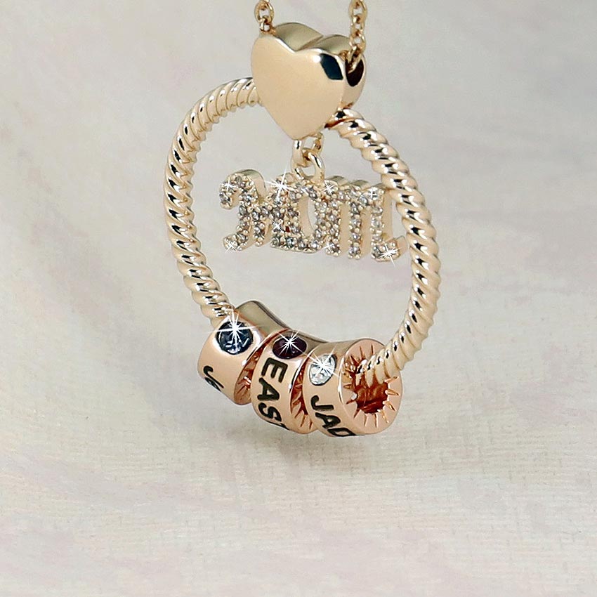 Kids Multiple Names Custom Birthstone Necklace