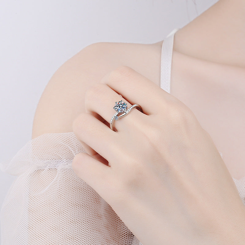 0.5 Carat Moissanite Diamond Engagement Women Ring