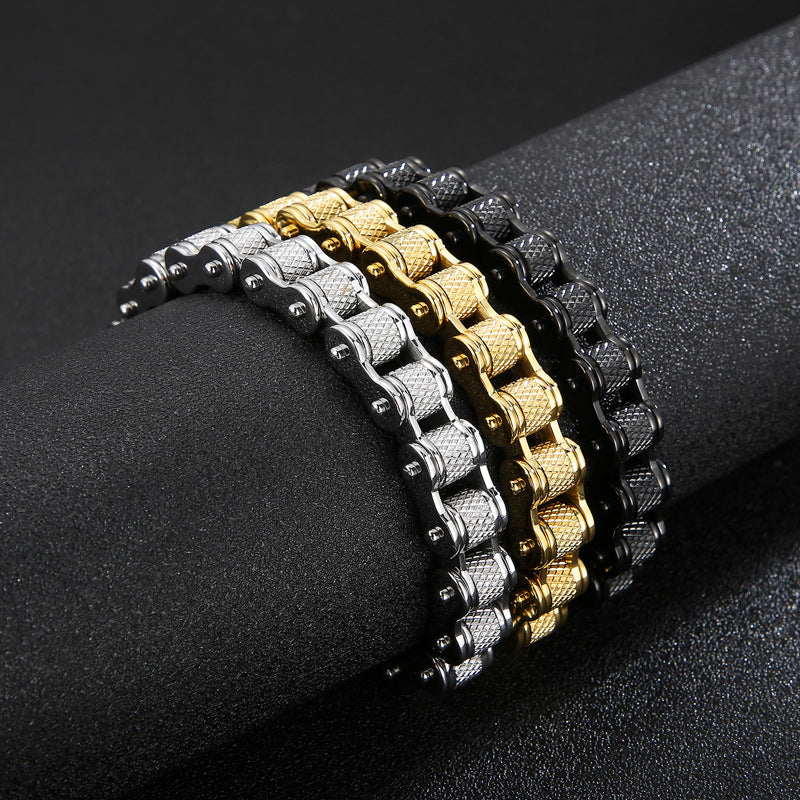 Custom Name Initials Bike Chain Bracelet for Men
