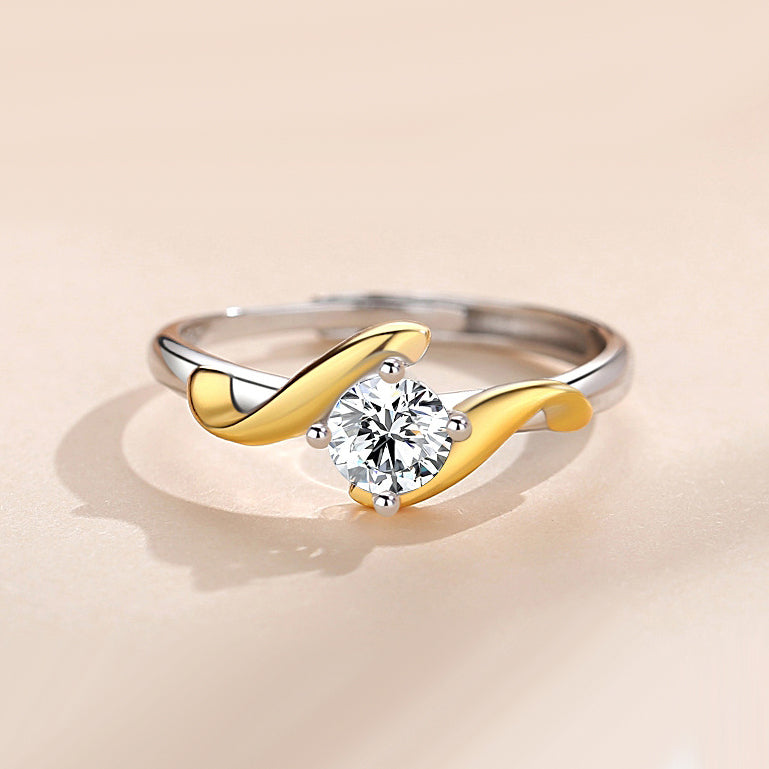 Two Tone Sterling Silver Ring Gift for Her