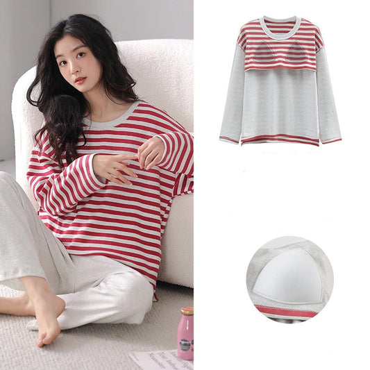 Women Loungewear Dress Pajamas Set - Built-in Padded Bra