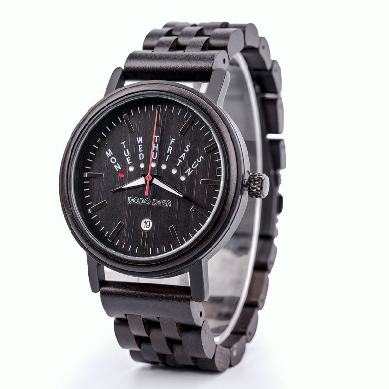 Matching Wood Couple Luminous Watch Set