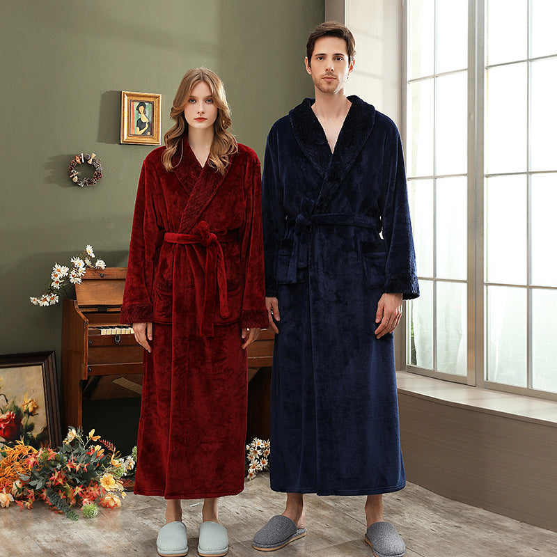 100% Premium Thickened Flannel Nightgown Set for 2