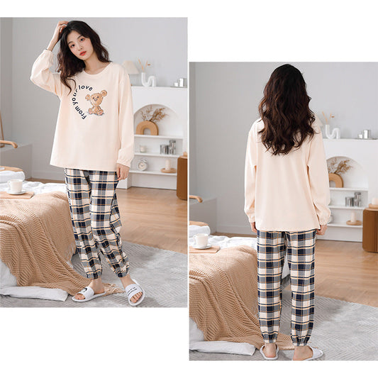 Matching Couple Pajamas – Soft Cotton with Bear Embroidery by Gullei