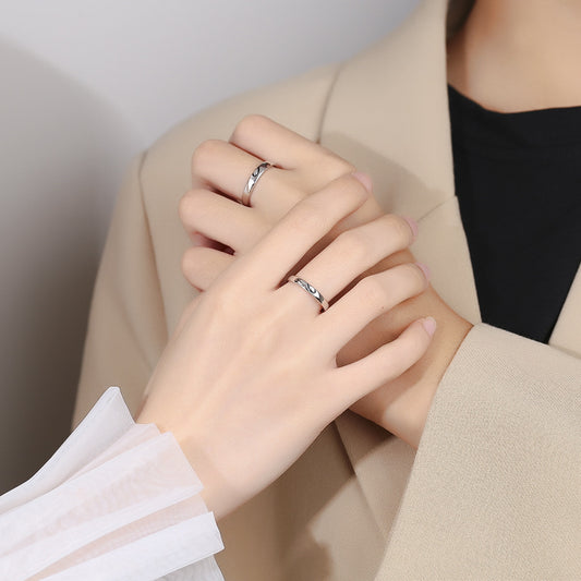 Engravable Half Hearts Promise Rings for Couples