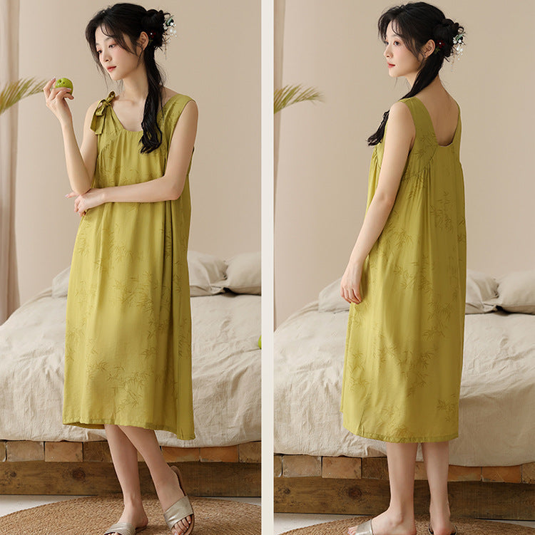 Sleeveless Long Nightwear Organic Cotton Summer