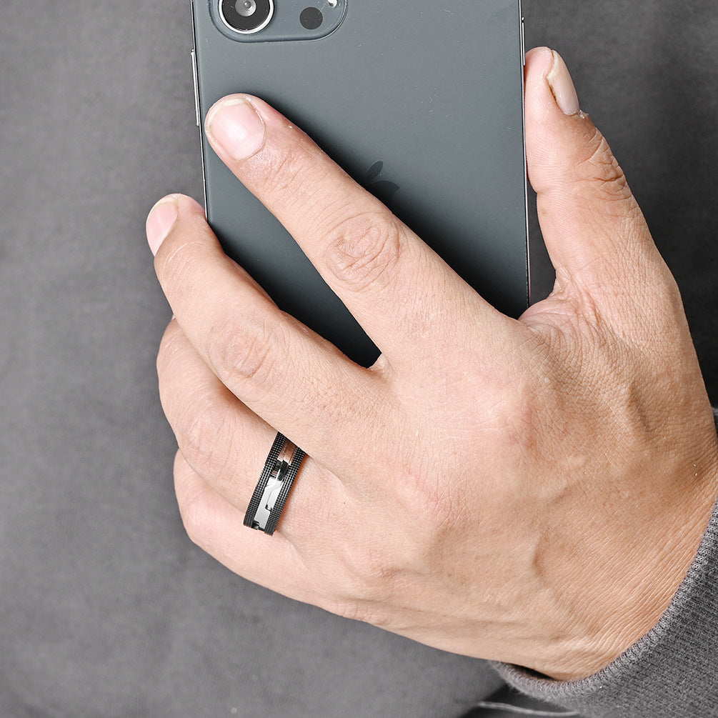 Custom Comfort Fit Beveled Mens Ring 8mm