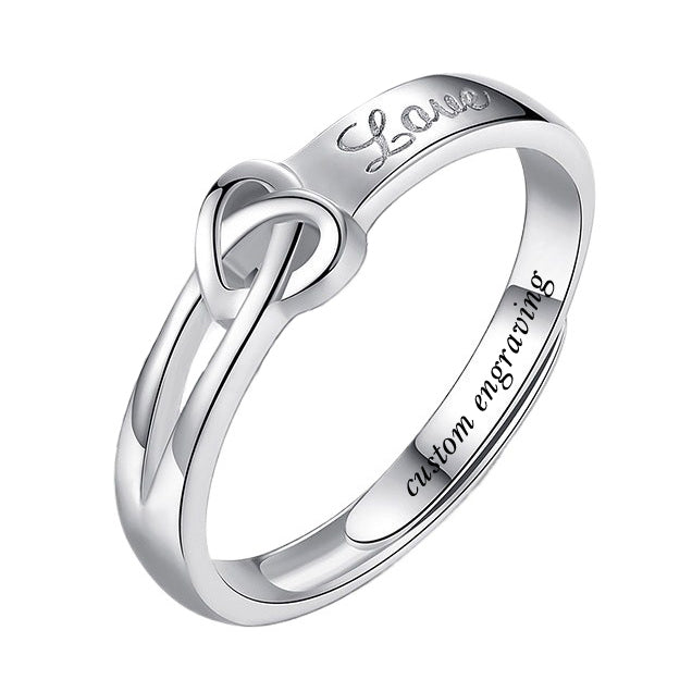 Custom Engraved Promise Ring for Her Sterling Silver 4mm