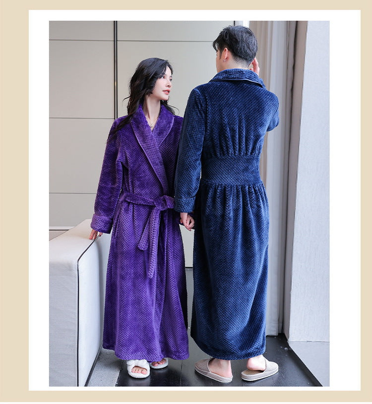 Thickened Flannel Matching Nightgown Set for 2