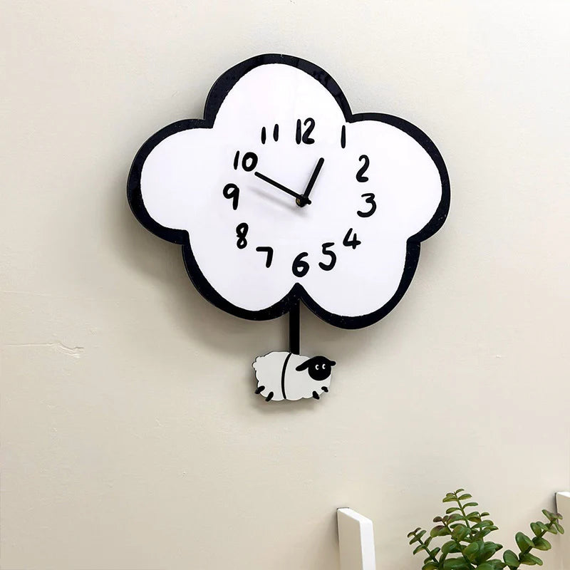 Swinging Sheep Silent Pendulum Wall Clock (38 cm)