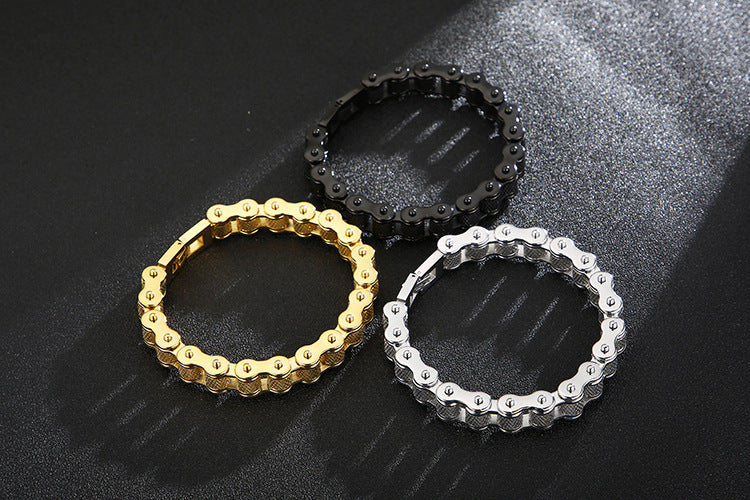 Custom Name Initials Bike Chain Bracelet for Men