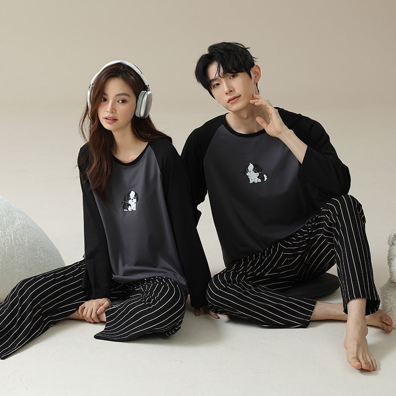 4-Piece Cute Puppy PJs/Loungewear Set for Couples