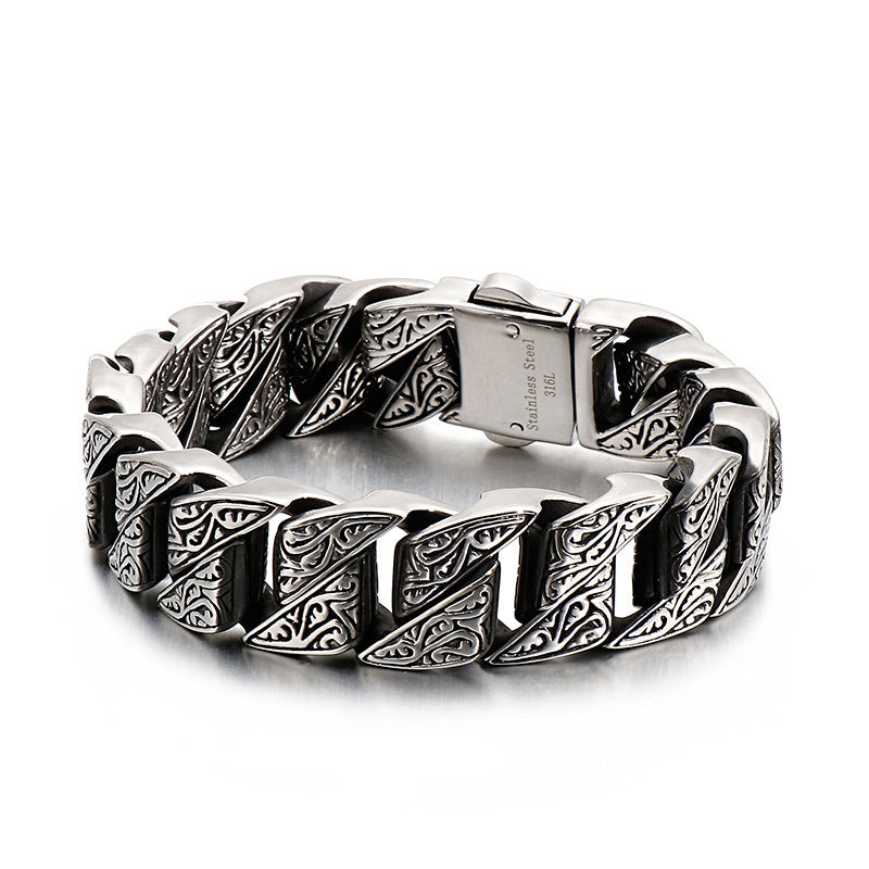 Name Initials Engraved Mens Vintage Bracelet