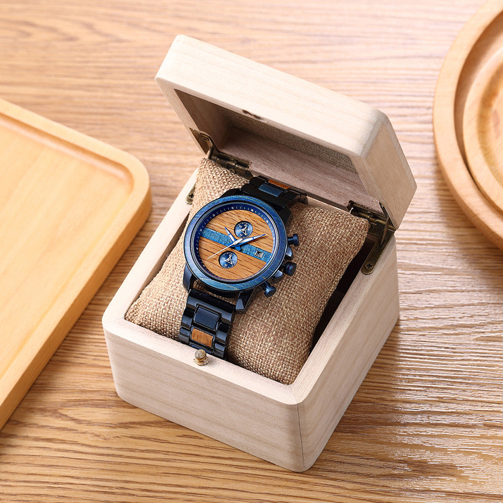 Matching Wooden Quartz Couple Watch Set for Two