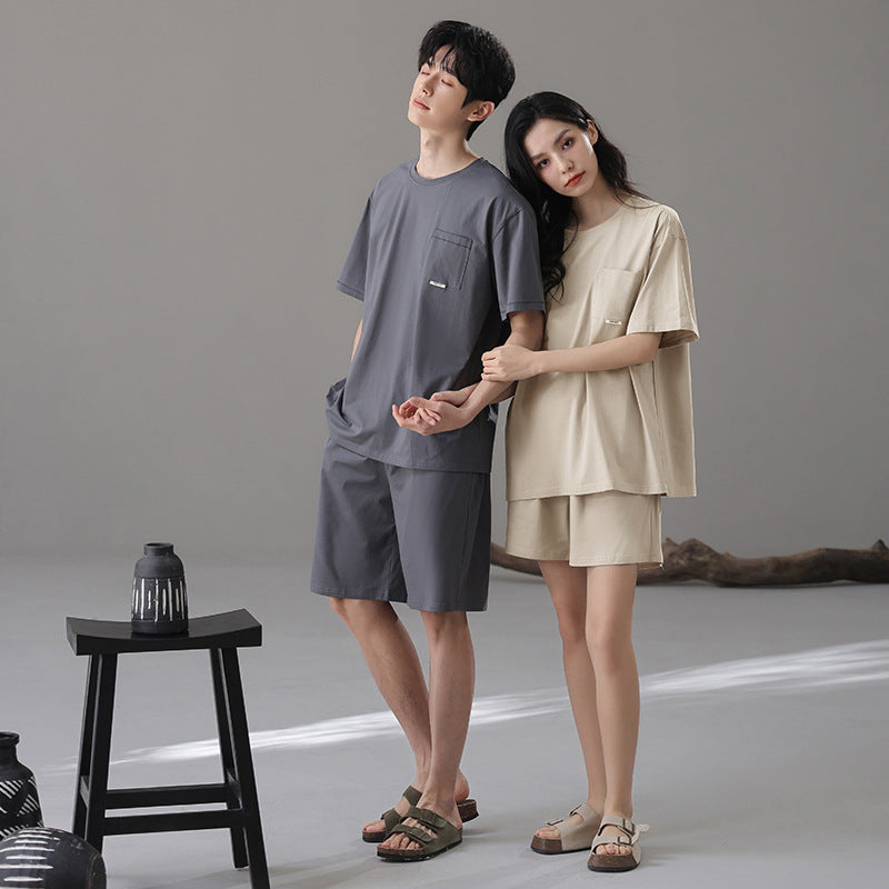 Classic Matching Couple Pajamas - Short-sleeve Premium Cotton
